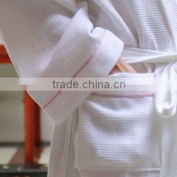 Kinitted Waffle Bathrobe TC 65% Cotton 35% Polyester Hotel Thin Bathrobe