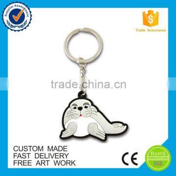 Promotion eco-friendly cute rubber pvc sea lion keychain