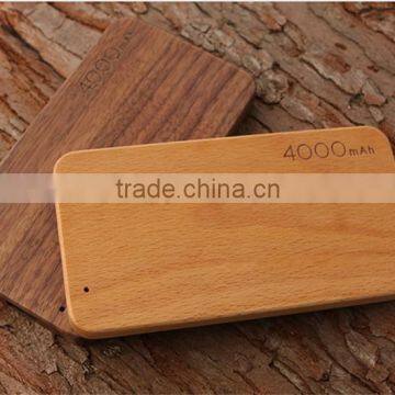 2015 new design 4000mah mobile wood oem power bank