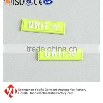 High Durable Green Color Clothing Brand Label 3D Silicone Logo