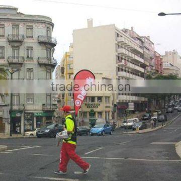 Advertising Roadside Rectangular Beach Flag With Banner Base
