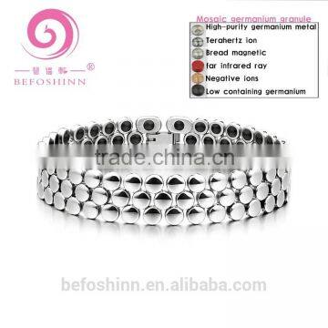 Custom Mens Gold Power Element Stainless Steel Bracelet with germanium Magnets fashion jewelry