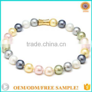 2016 fashion colorful south sea shell pearl stones necklace