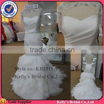 global newest design real sample dress Lotus skirt cheap wedding dresses made in china