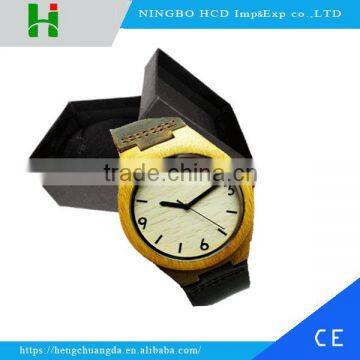 Genuine leather band Wooden watch with your logo