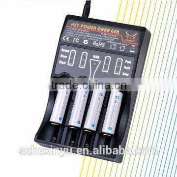 HXY arrival 4 bay Universal battery charger for Ni-CAD Ni-MH Li-ion batteries