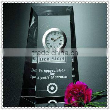 Engraved Clear Crystal Personalized Clocks For Decoration