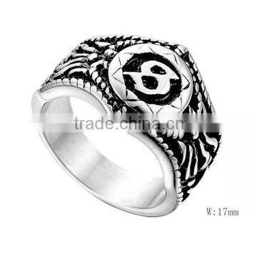 SRR2001 Enamel Biker Ring Lucky Finger Ring Stainless Steel Men's Ring