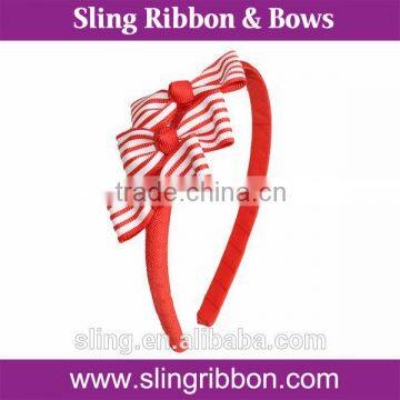 Red Color Baby Soft Ribbon Bow Girl Satin Headband