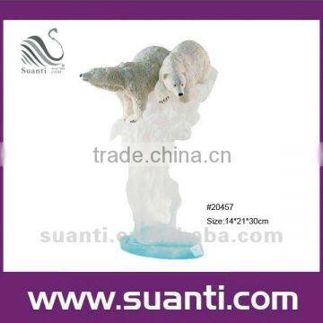 White Bears polyresin statue