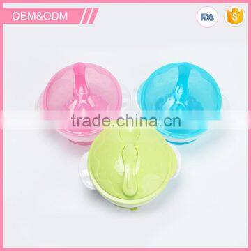 Factory OEM FDA approved plastic spoon slip-resistant tableware bowl with dust cover