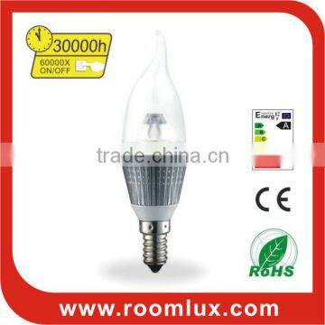 competitive price E27/E14 LED candle light 3W Dia37X130mm