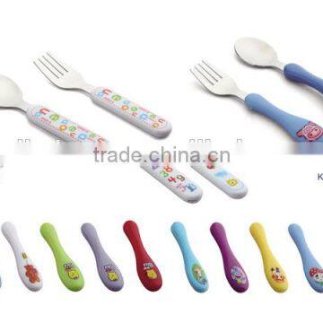 Lovely Children Plastic Handle Stainless Steel Cutlery