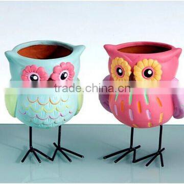 2014 Hot Selling Custom owl resin flower pot