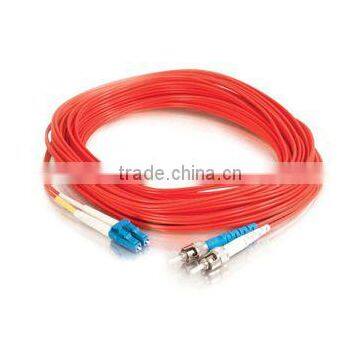 2m LC-ST 9/125 OS1 Duplex Singlemode Fiber Optic Cable (Plenum-Rated)