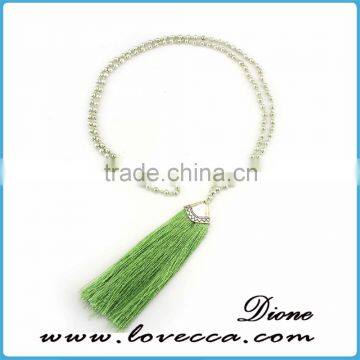 Pure handmade long stone beads charms tassel necklace wholesale