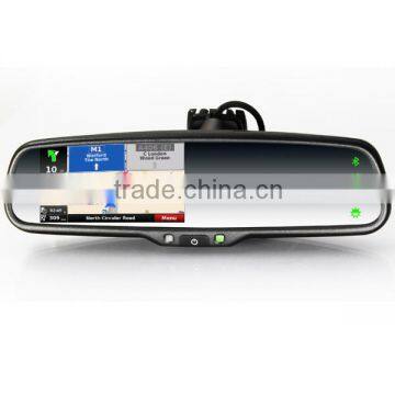 LCD gps navigation mirror with igo map, rear camera and original bracket special for Nissan