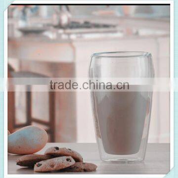 Borosilicate Material Double Wall Milk Cup Heat Resitant Double Wall Glass Milk Cup for Sale photo-3