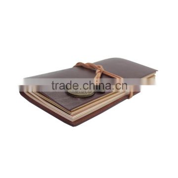 Hot selling vintage leather journal with debossed logo and gift box