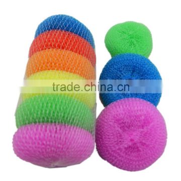 JML Household Cleaning Item 6PK Plastic Mesh Ball 7G Plastic Scrubber for Dish Washing