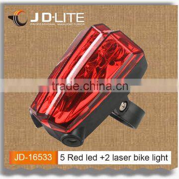 5 Red led+2 Laser light Multi-functional Waterproof led laser tail light Super Bright& Exquisite laser lighting Bicycle Light