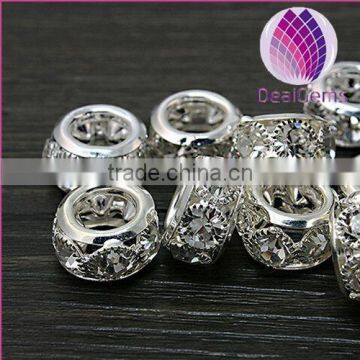 Wholesale Big Hole Pave Crystal All Types of Alloy Beads ForJewelry Making