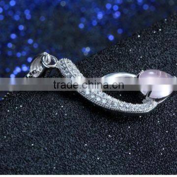 Cute Animal Girls Natural Rose Quartz Stone Different Types of Pendant Chains Jewelry photo-2