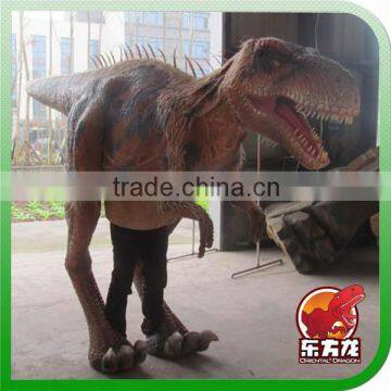 Life size and life like animatronic walking with dinosaur costume T-rex