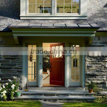 European style wooden door with glass