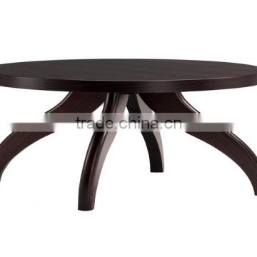 modern round plywood table top curved legs coffee table for sale