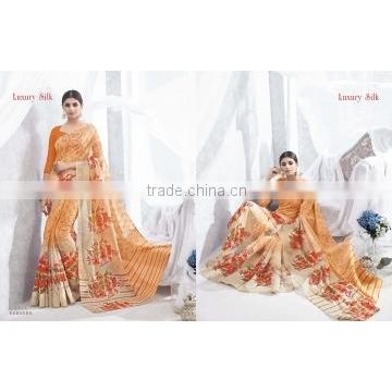 Prudent Cream Luxury Silk Saree/Indian sarees online shopping