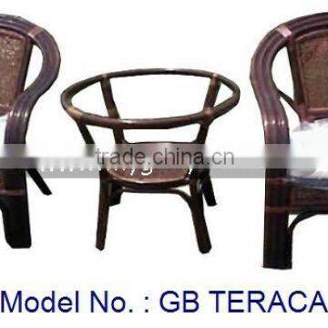 Rattan Set Furniture 1+2 For Living Room Indoor Tea Table With Cushion Armchair