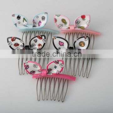 lovely cartoon image hair accessories nice kids hair ornament hot sale bowknot hair comb