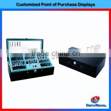pop shopping mall counter top wood sunglasses show case