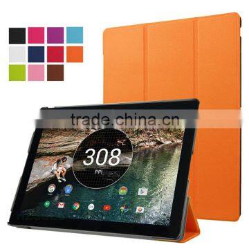 New arrival orange folding smart leather flip case back stand tablet case for Google Pixel C shockproof rugged case