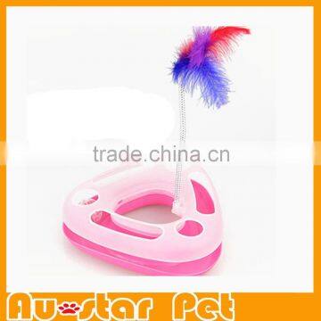 3 Colors Triangle Cat Toys Scratching Posts With Leather Toys for Cat photo-2