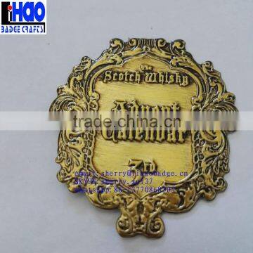 Custom Embossed Metal Logo/self Adhesive Embossed Metal Label/ Wine Bottle Embossed Metal Sticker photo-2
