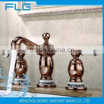 FLG0015 Rose Gold Dual Handle 3 pcs basin faucet