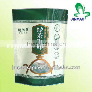 Custom printed stand up tea bag with zipper