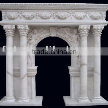 natural marble stone fireplace surround