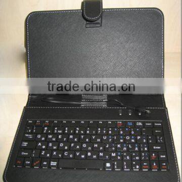 7 inch Newest leather universal tablet keyboard case 10 inch tablet keyboard with Russian