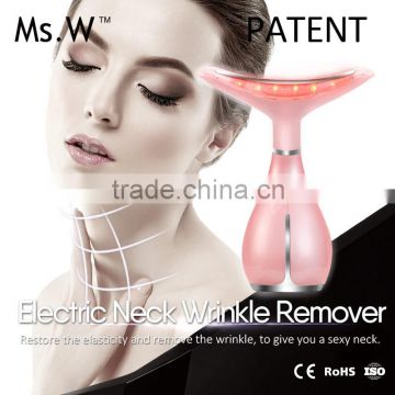 Best selling Neck Anti Wrinkle Remover Massager with Pink Gold White Color