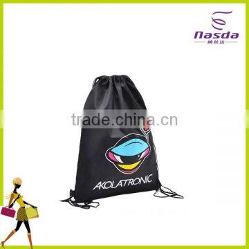 non-woven black drawstring bag with lamination