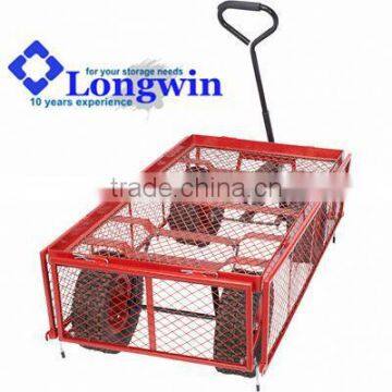 Steel handy mesh drop side greenhouse trolley