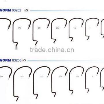 wholesale in chinese market fishing hook worm hook 83202 and 83203