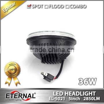 5in 36W Round Sealed Dual Beam Led Headlamp for Automotive Fire Truck off Road photo-3