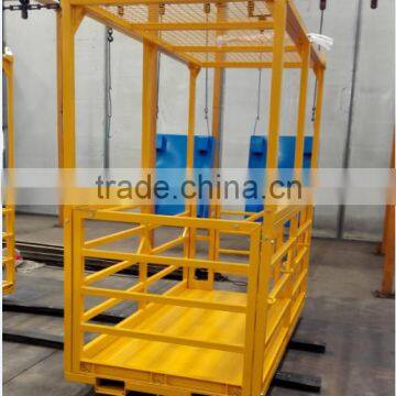 overhead crane safety cage man cage work platform