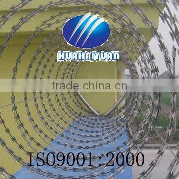 concertina barbed knife wire mesh , military barbed wire factory