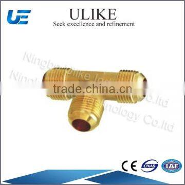 Three way tee brass pipe fitting