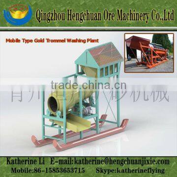 Mobile Trommel Gold Mining Equipment on Flatbed Trailer